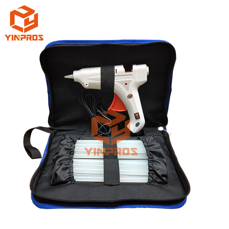 good quality hot melt glue gun with transprarent glue stick packed in tools bag tool kit(图1)